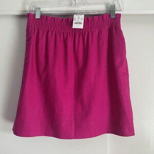 NWT J. Crew Sidewalk City Mini Skirt Size 6  Linen Blend Pink Magenta
